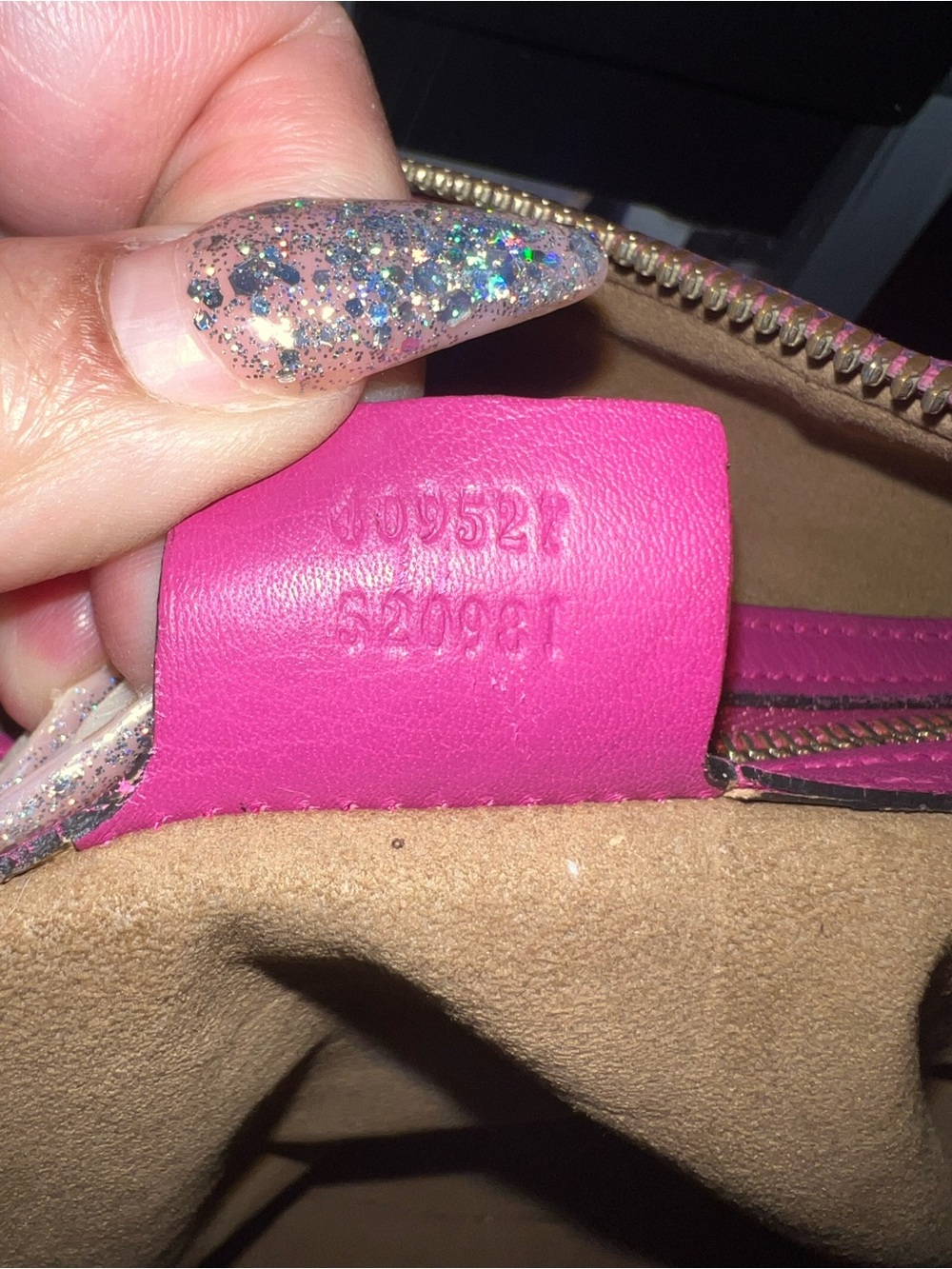 Gucci Beige GG Canvas Satchel with Pink Trim and Red 35 with strap - Picture 7 of 15